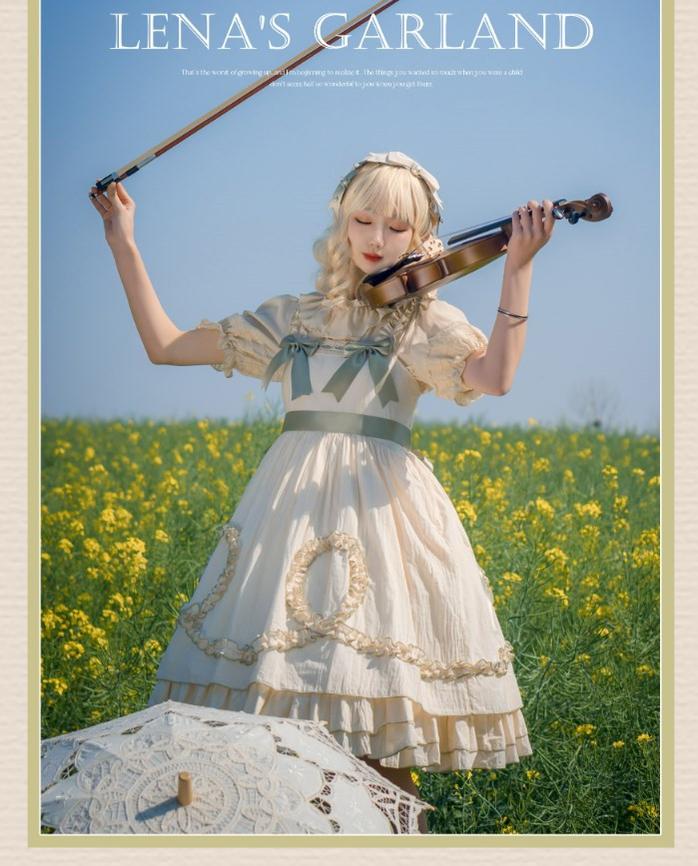 Magic Tea Party - Classic Lolita JSK Dress Solid Color Short Sleeve Dress