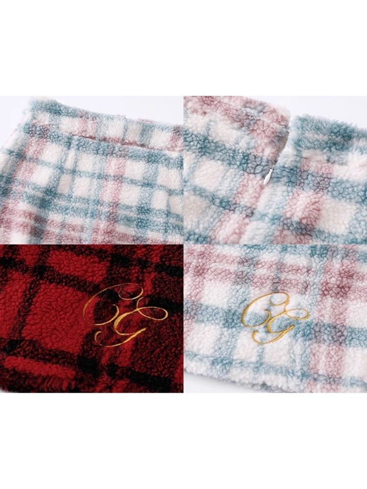Shaker Color Plaid Red Plaid Half Skirt【s0000004964】