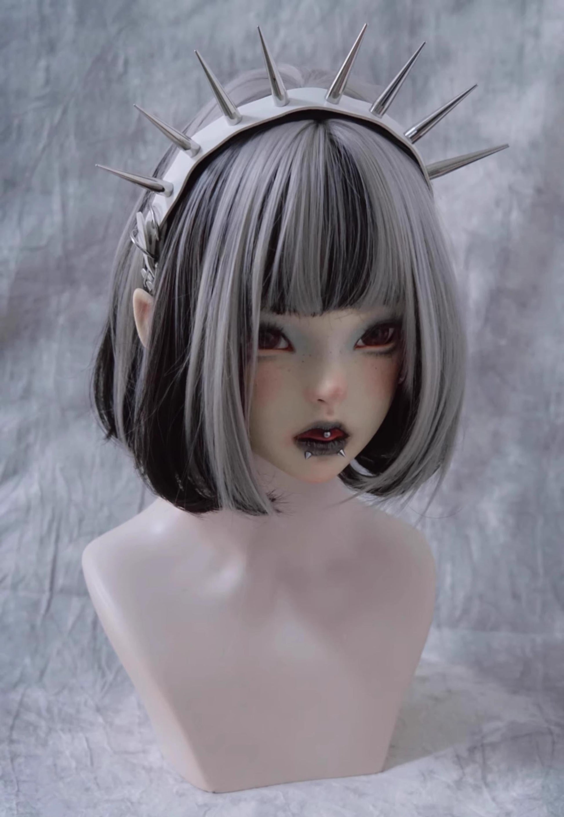 Strange Sugar - Punk Gothic Lolita KC Faux Leather Rivet Hair Accessories