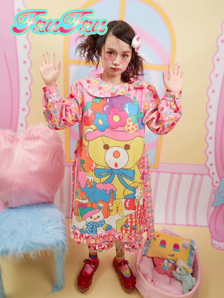 Cute Bear Printed Sweet Dresses【s0000004919】