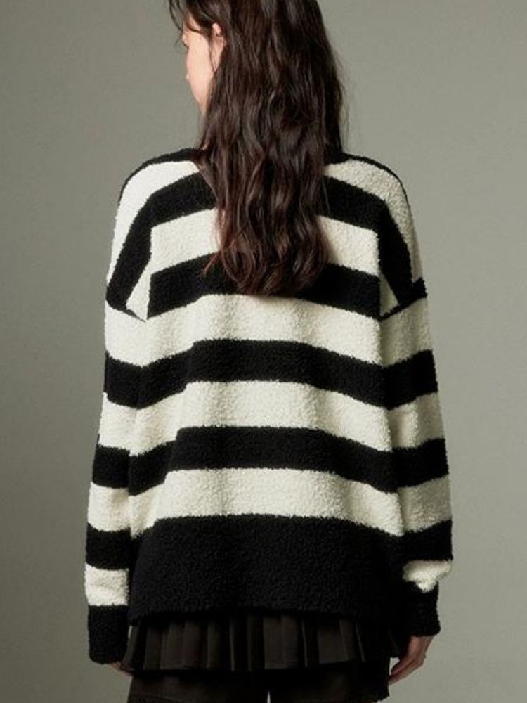 Pullover V-neck long-sleeved knitted【s0000003285】