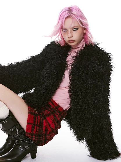 Shaker Color Plaid Red Plaid Half Skirt【s0000004964】