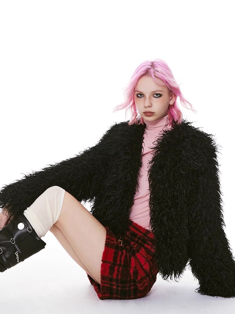 Shaker Color Plaid Red Plaid Half Skirt【s0000004964】