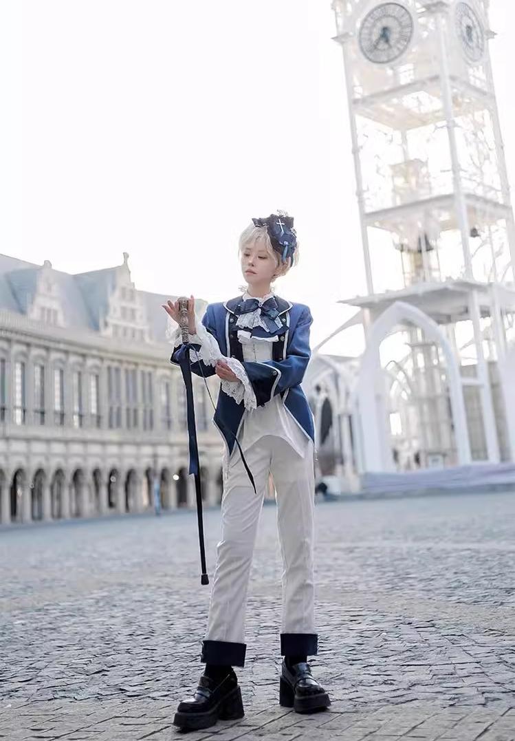 CastleToo - Coffin of Pilgrimage - Medieval European Ouji Lolita Shirt & Pants Suit