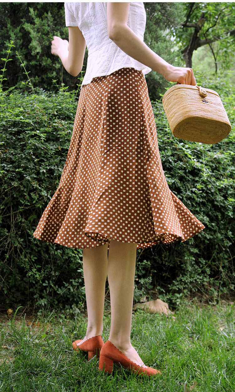 Countess Polka Dot Fishtail Skirt