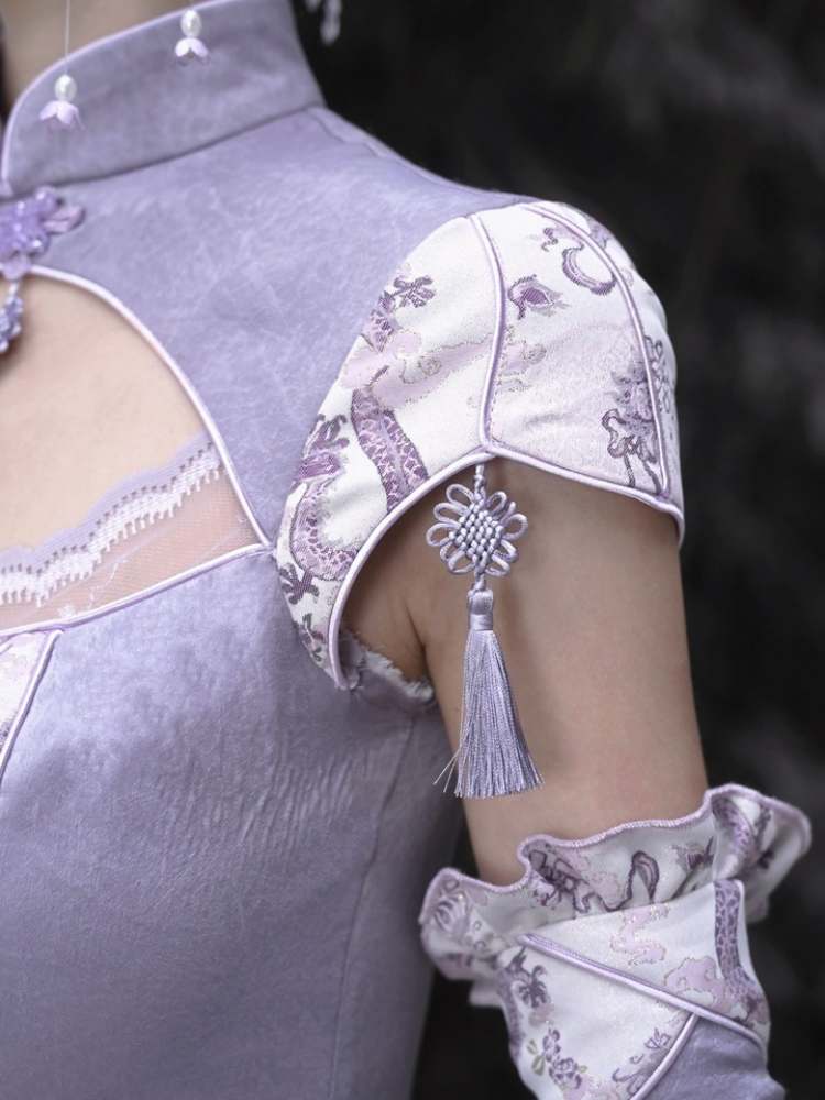 Dragon Pattern Lotus Sleeve China Tops【s0000009037】