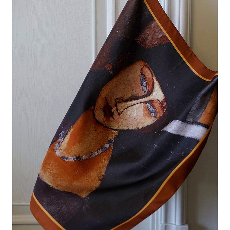 oil painting silk scarf