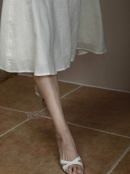 classical linen skirt