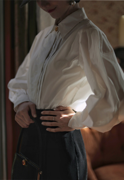 Lady White Classical Blouse