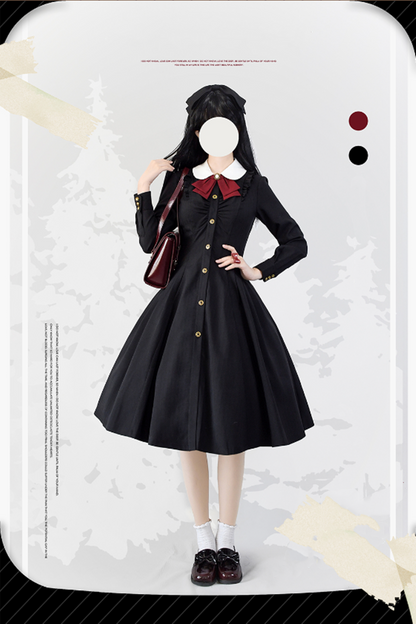 Forest Wardrobe - Winter Lolita Classic Front Open Stripe OP