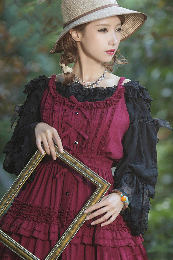 Boguta - Heidi Series - Classic Lace Puff Sleeves Blouse