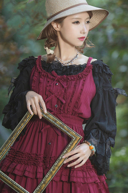 Boguta - Heidi Series - Classic Lace Puff Sleeves Blouse