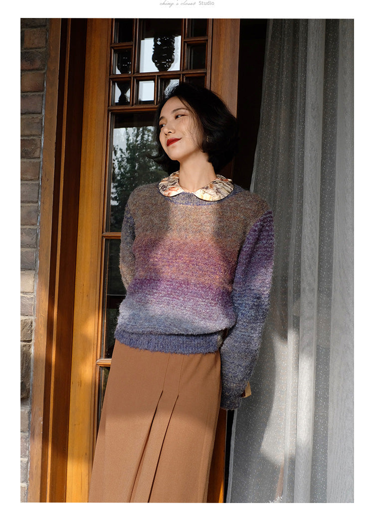 color gradation knit sweater