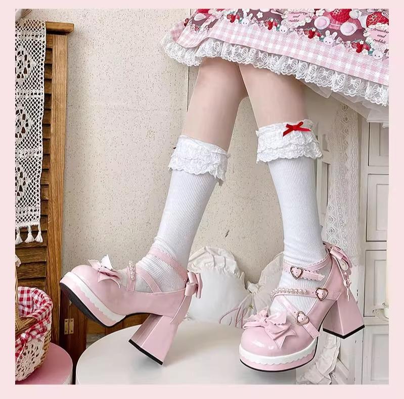 Witch's Night - Crush Complex - Sweet Lolita Heel Shoes, Pearls & Bows