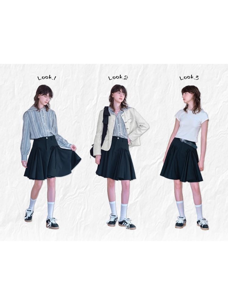 Bow tie pleated skirt【s0000007060】