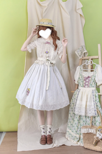 Miss Point - Little Anna - Elegant Lolita Cotton Puff Sleeve Blouse