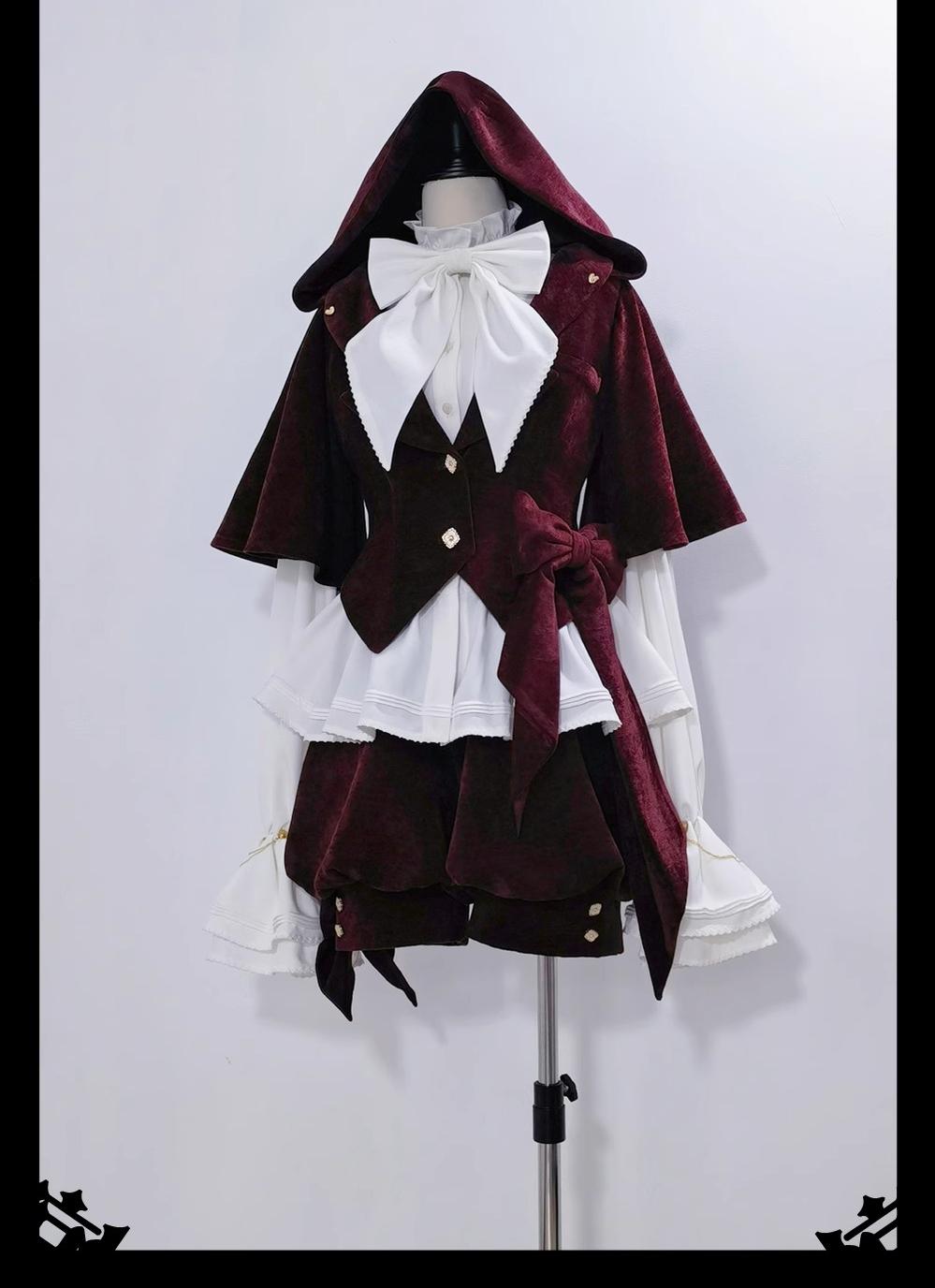 Princess Chronicles - Hare Hunter - Vintage Red Ouji Suit With Bunny Ear Hooded Jacket