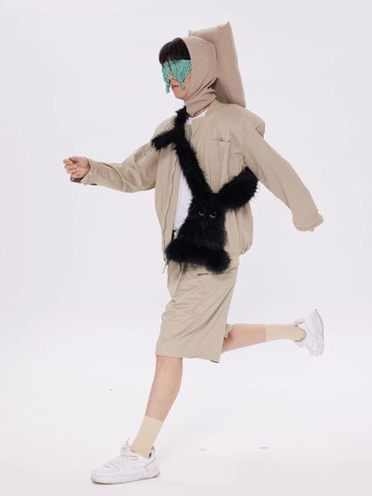 Big Eye Bunny Fluffy Crossbody Bag【s0000005212】