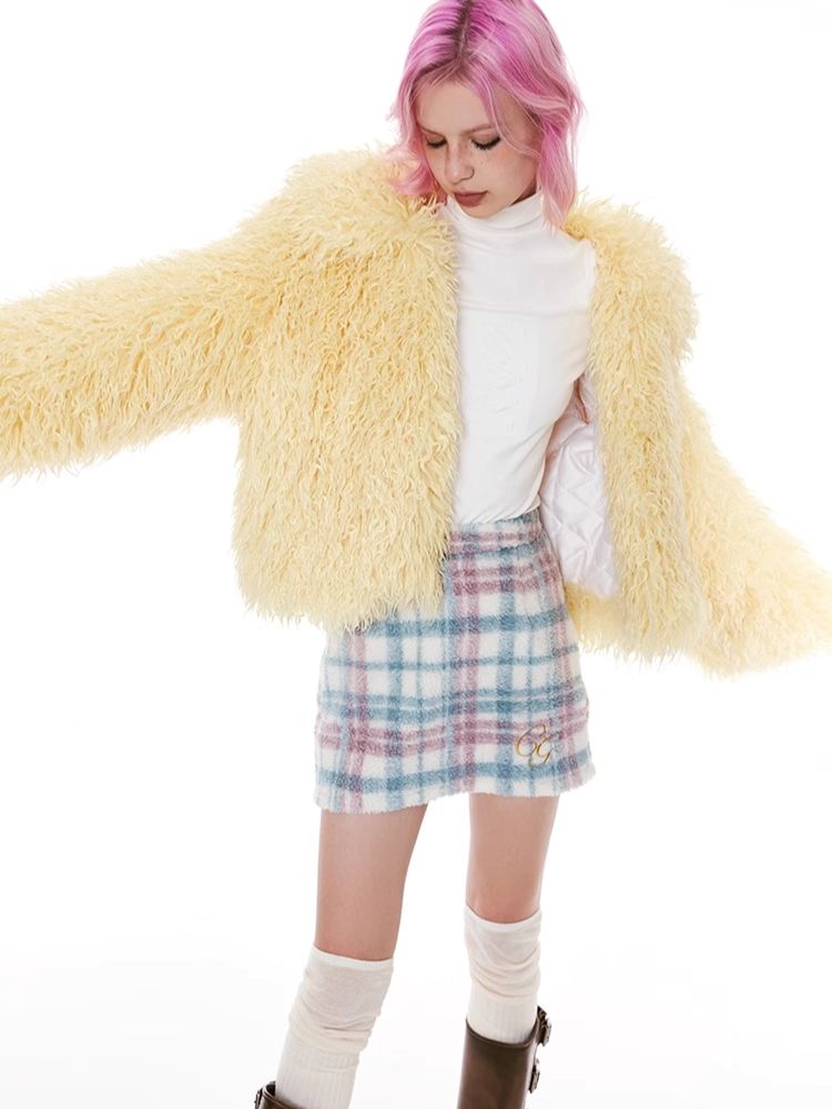 Shaker Color Plaid Red Plaid Half Skirt【s0000004964】