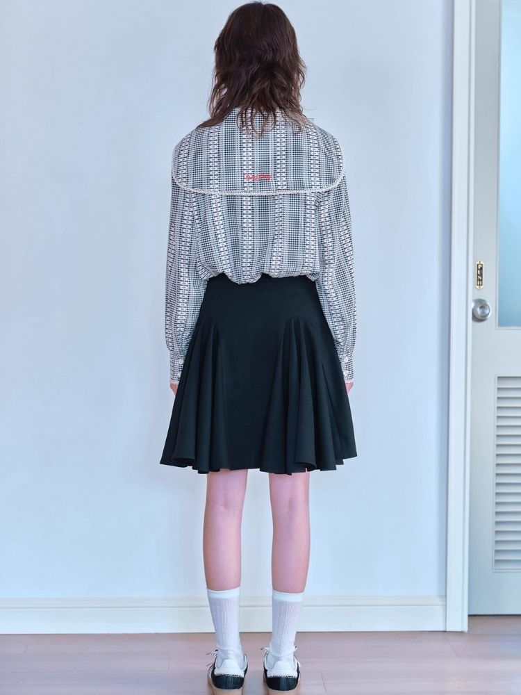 Bow tie pleated skirt【s0000007060】