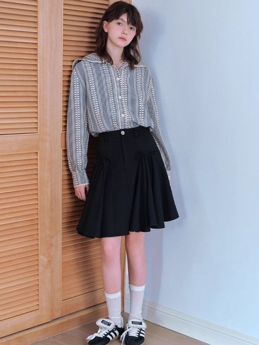 Bow tie pleated skirt【s0000007060】