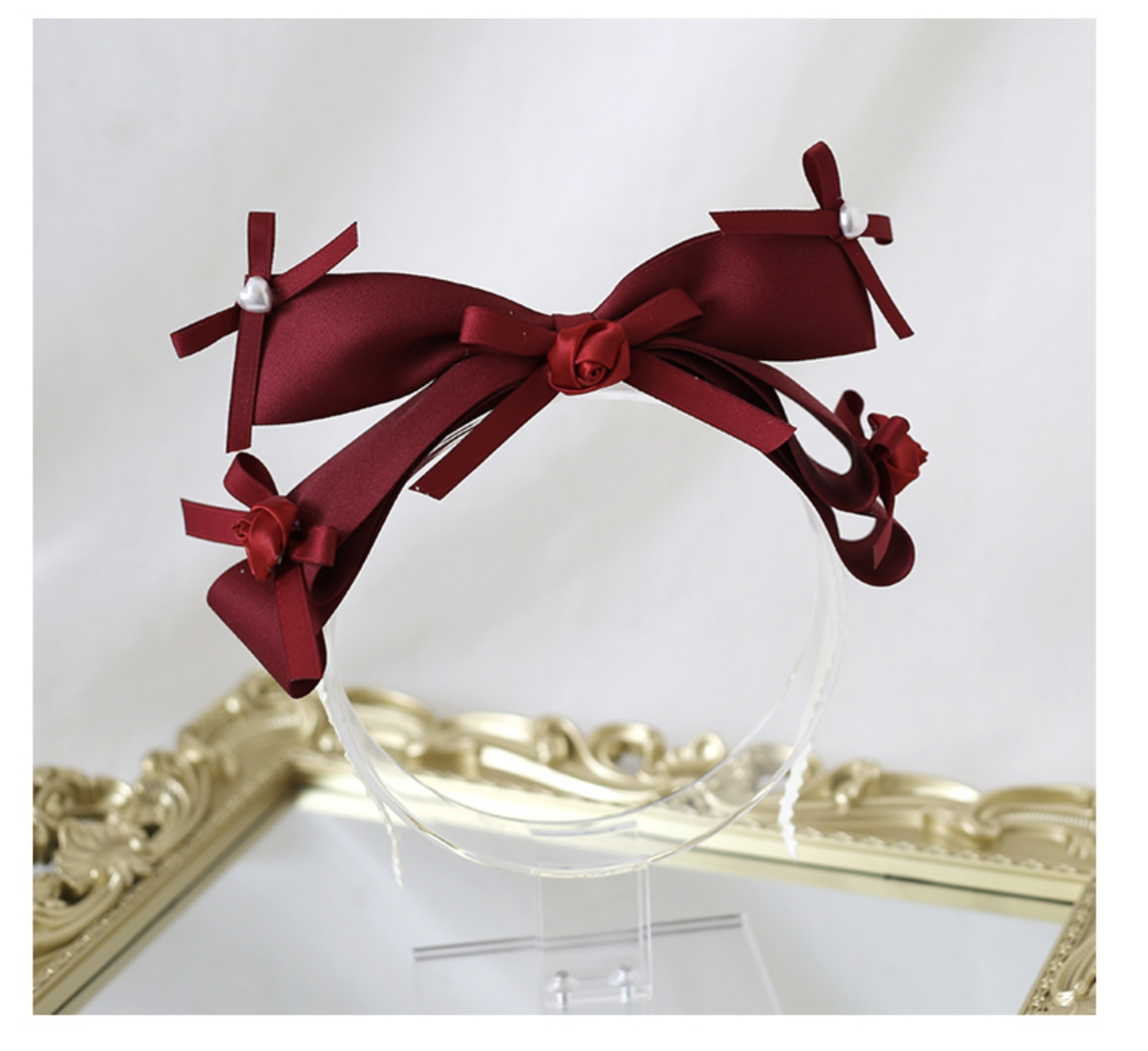 Xiaogui - Elegant Lolita Hairband Dark Red Headwear