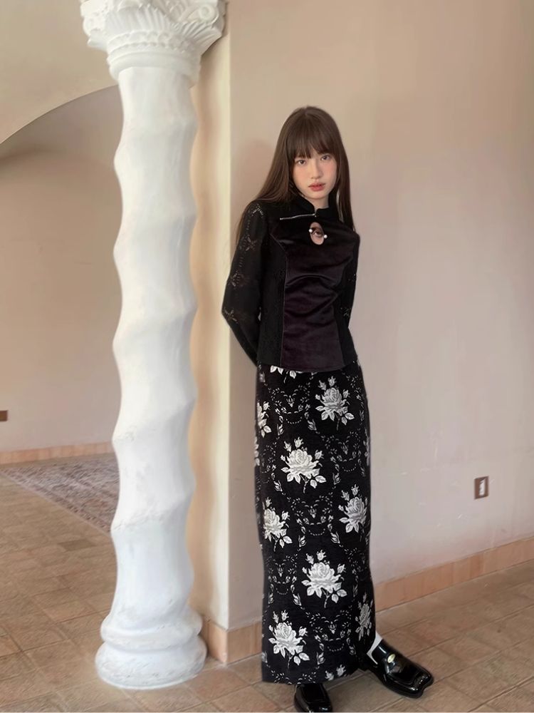 Side Split Long Half Skirt【s0000004902】