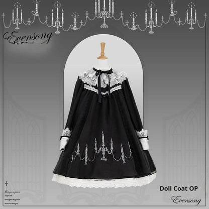 Mademoiselle Pearl - Winter Evening Prayer - Gothic Lolita Jumper Dress Embroidered Candlestick OP Dress