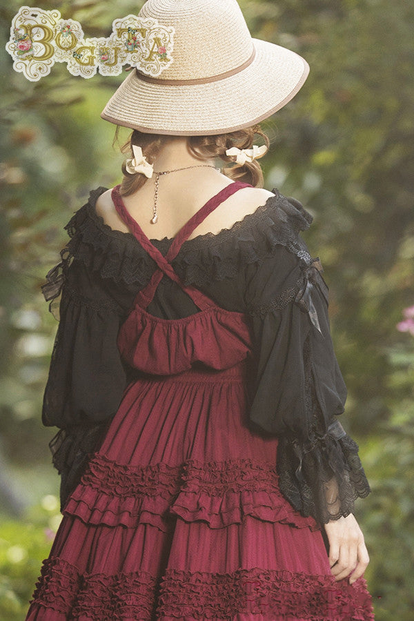 Boguta - Heidi Series - Classic Lace Puff Sleeves Blouse