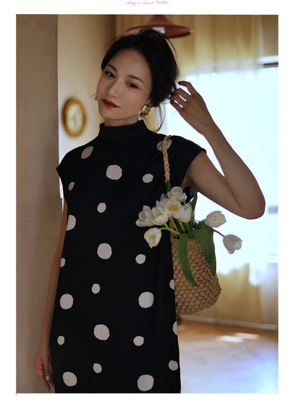 Countess Polka Dot Black Dress