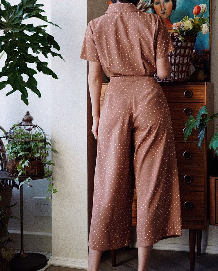 Lady's Polka Dot Retro Jumpsuit