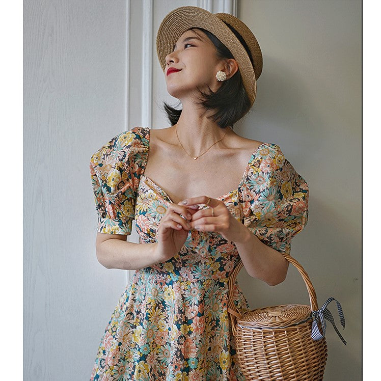 Flower field vintage dress