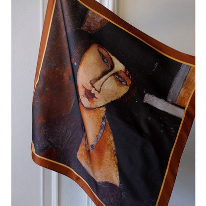 oil painting silk scarf