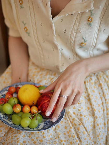 Wisteria yellow bouquet french retro skirt