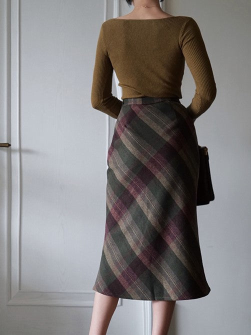 British plaid elegant skirt