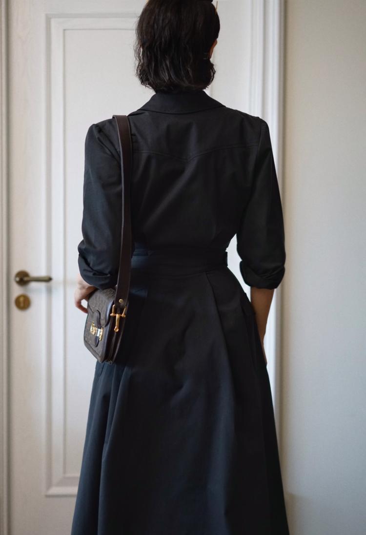 western vintage black trench coat