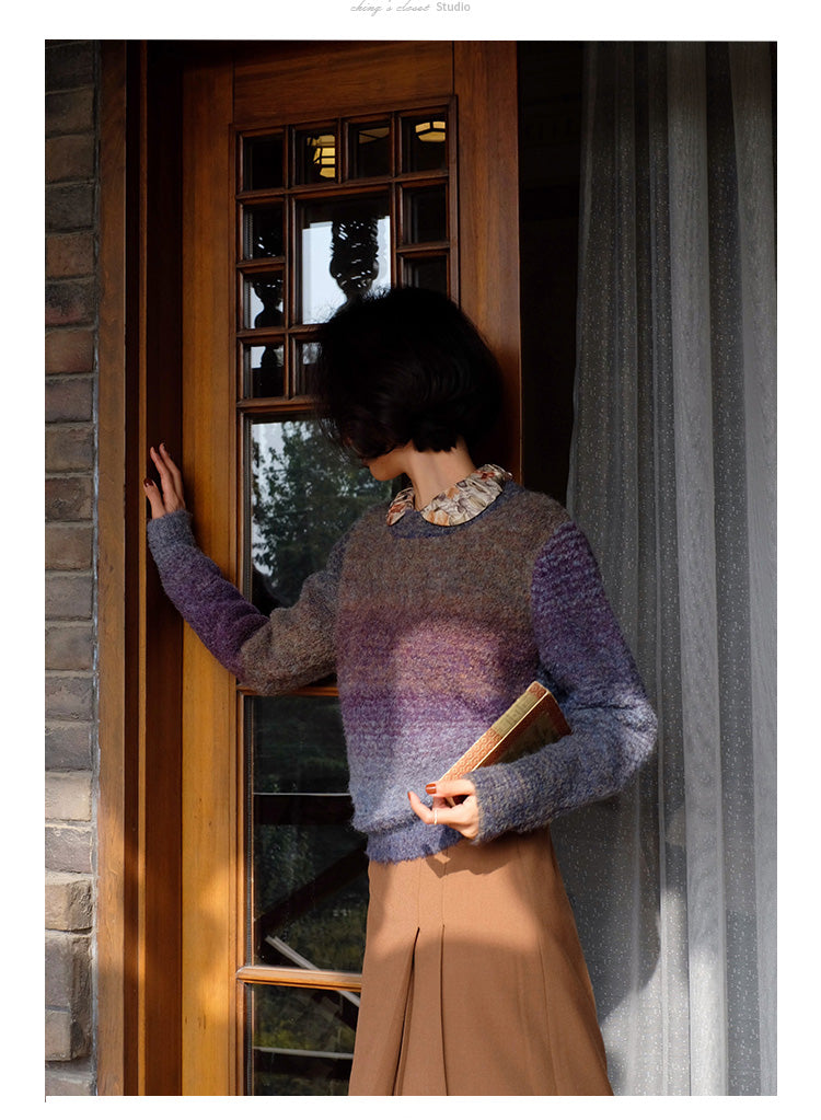 color gradation knit sweater