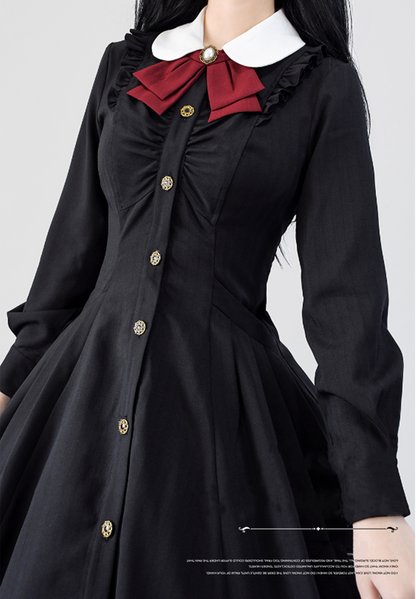 Forest Wardrobe - Winter Lolita Classic Front Open Stripe OP