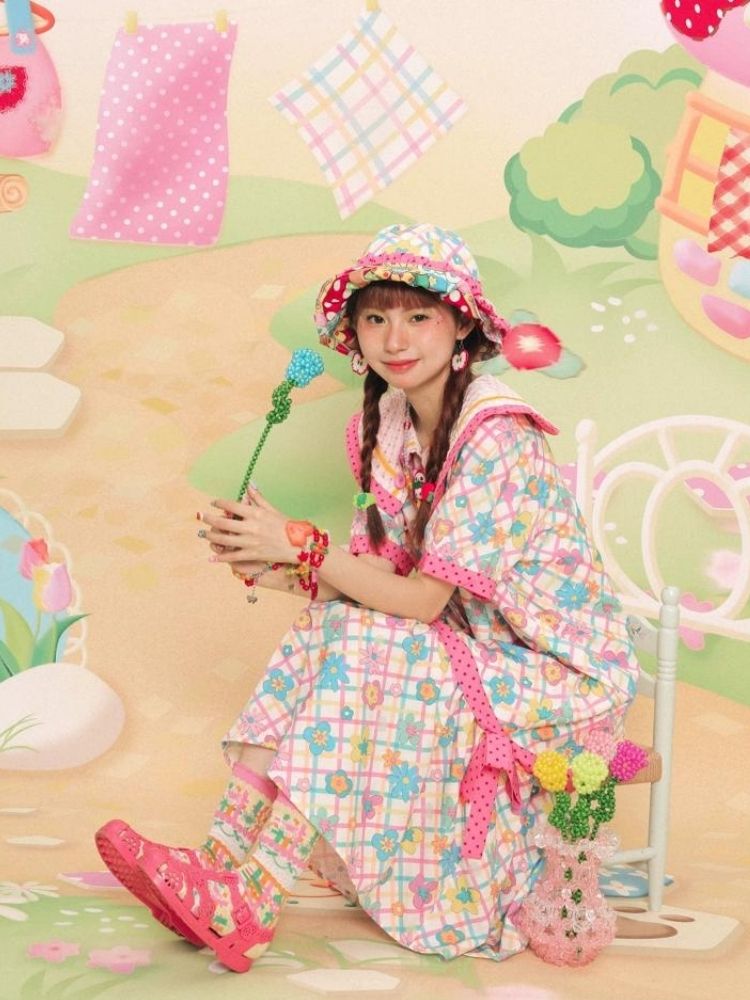 Flower Print Short-sleeved Summer Dress【s0000003092】