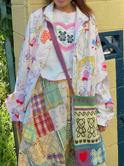 Graffiti Illustration Loose Zip Jacket【s0000003562】