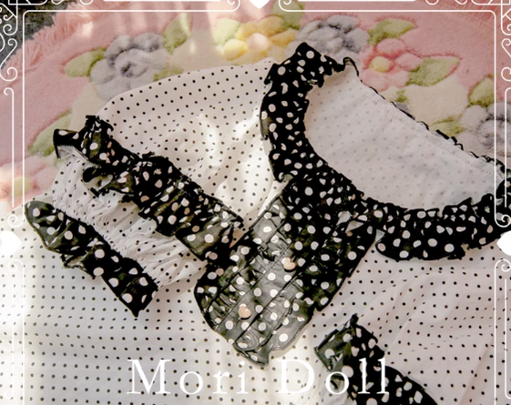 Mori Doll - Strawberry Jam - Sweet Dot Print Short Sleeve Shirt Multicolors