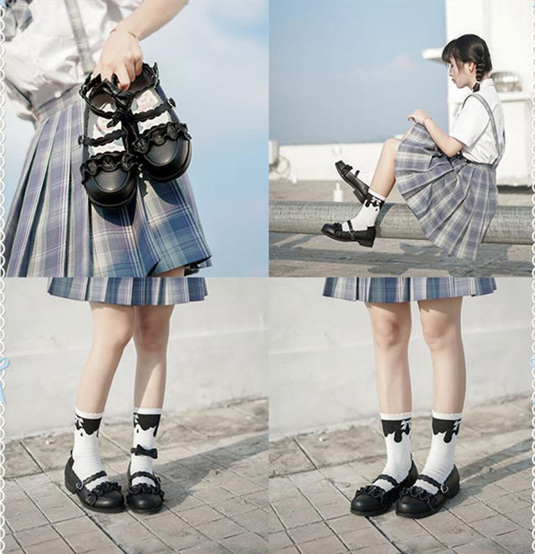 Sheep Puff - Mei Lulu - Lolita Japanese Lace Single Shoes