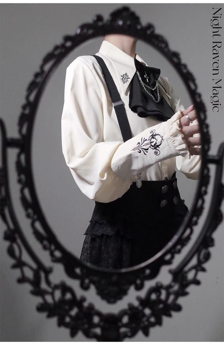 CastleToo - Night Raven Magic - Ouji Lolita Dress Set, Suspender Shorts & Cape