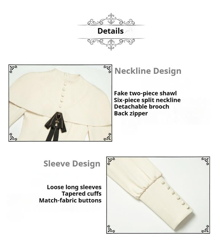 With PUJI - 13th Night - Gothic Lolita OP Dress with Built-in Cape