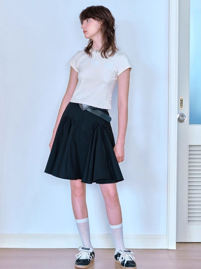 Bow tie pleated skirt【s0000007060】