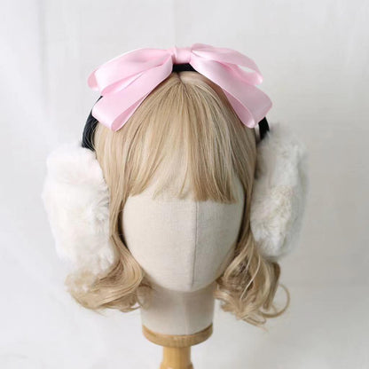 Xiaogui - Winter Lolita Earmuff Bow Plush Earmuff Ear Protector