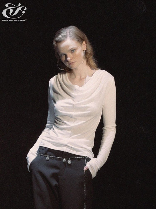 Big Swing Neck Temperament Long Sleeve Bottom Top【s0000006451】