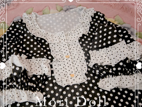 Mori Doll - Strawberry Jam - Sweet Dot Print Short Sleeve Shirt Multicolors