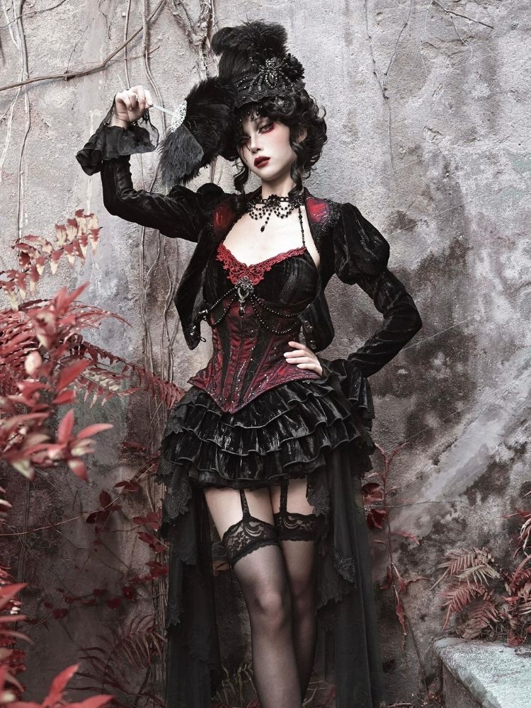 Halloween velvet slim corset & camisole【s0000003240】