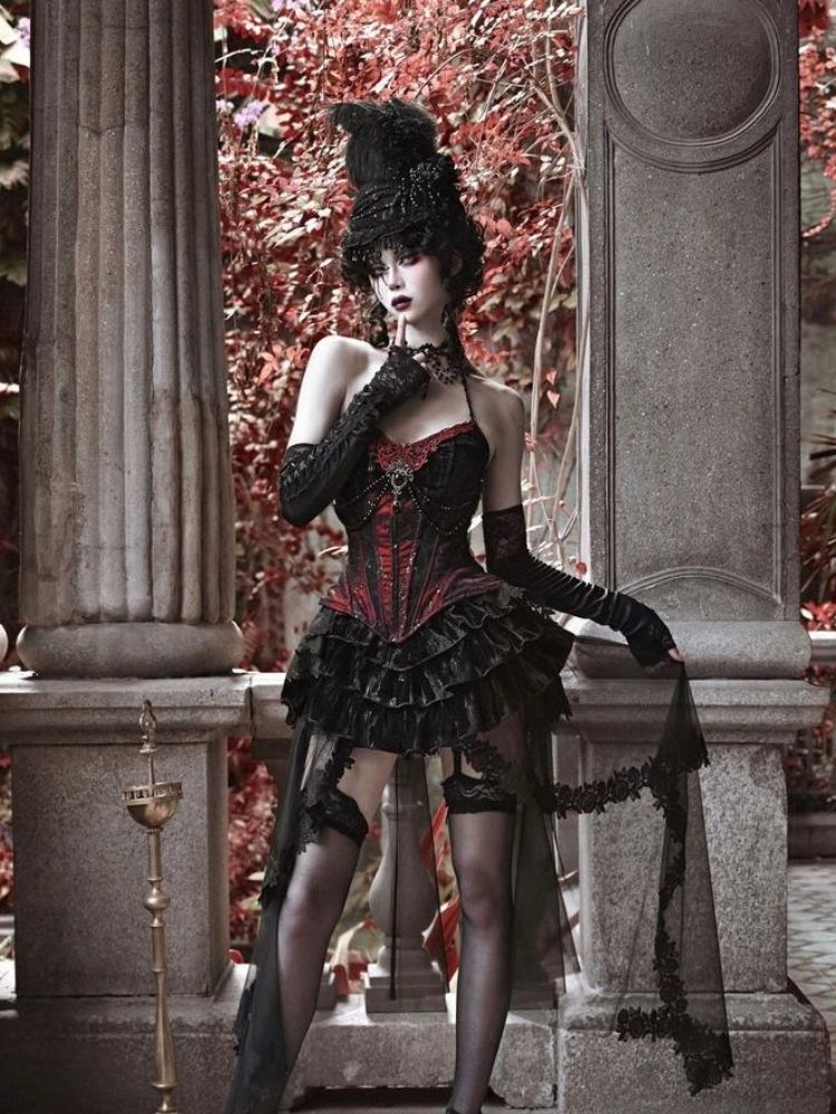 Halloween velvet slim corset & camisole【s0000003240】